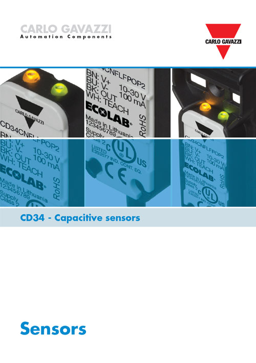Brosjyre Kapasitive givere CD34 med Ecolab godkjenning og IP69K