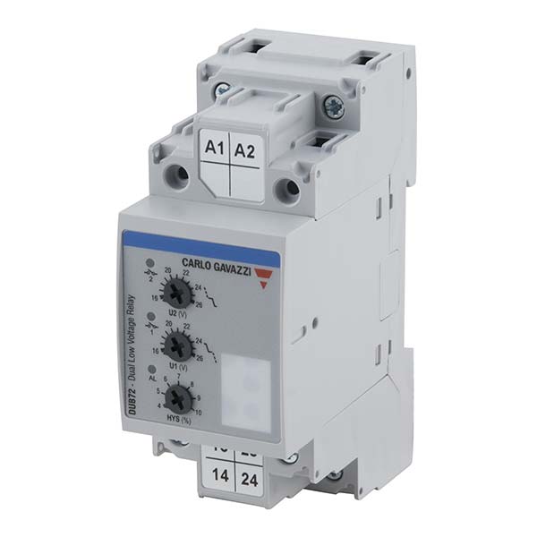 Dobbelt underspenningsrele DUB72 fra Carlo Gavazzi