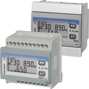 EM210 energimåler (kWh-måler) som både kan monteres på DIN-skinne eller panelmonteres