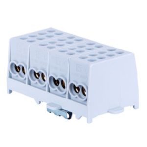 HLAK 25-4/8-2080411 Fordelingsklemme Fordelingsklemme 16-25mm2. 4-polet. 3xgrå/1xblå.